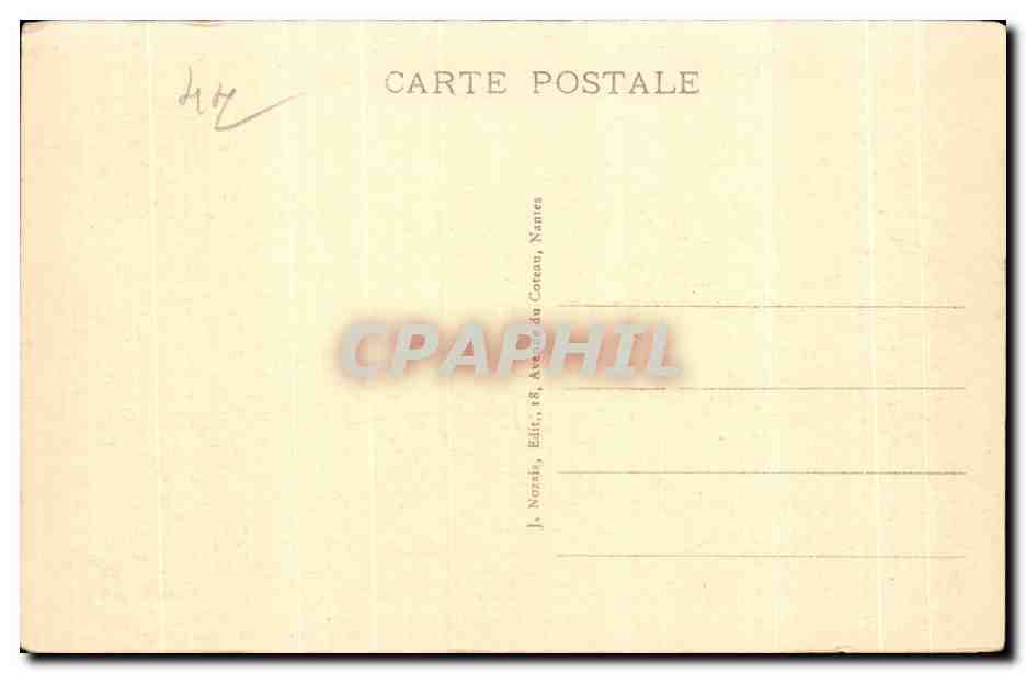 CPA Nantes Les Douves et les trois tours du Chateau de la Duchesse Anne — Verso