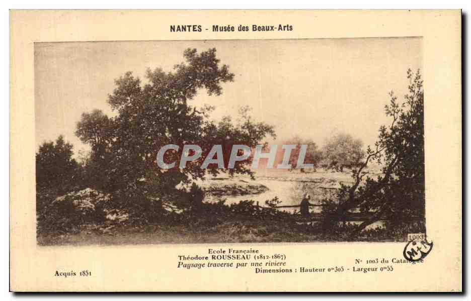 CPA Nantes Musee des Beaux Arts Rousseau Paysage traverse par une riviere