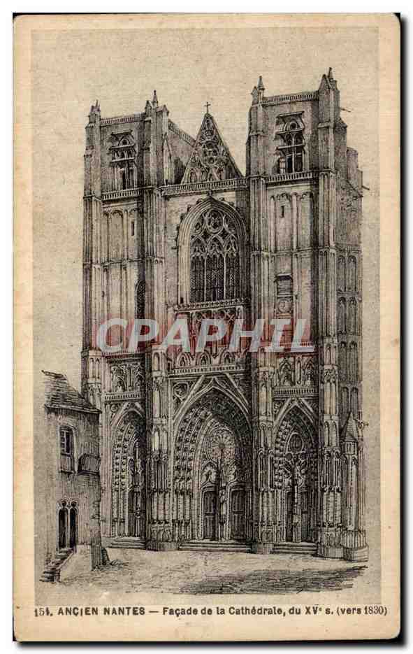 CPA Ancien Nantes Facade de la Cathedrale au 15eme