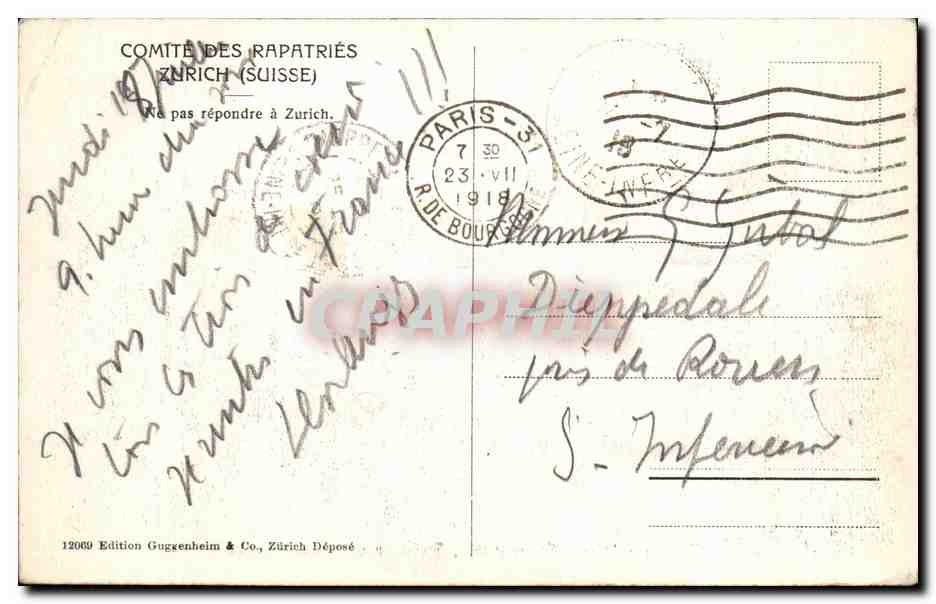Zurich - Quai, Promenade, Theater und UtoSchloss — Édition Guggenheim & Co., Zürich — Verso