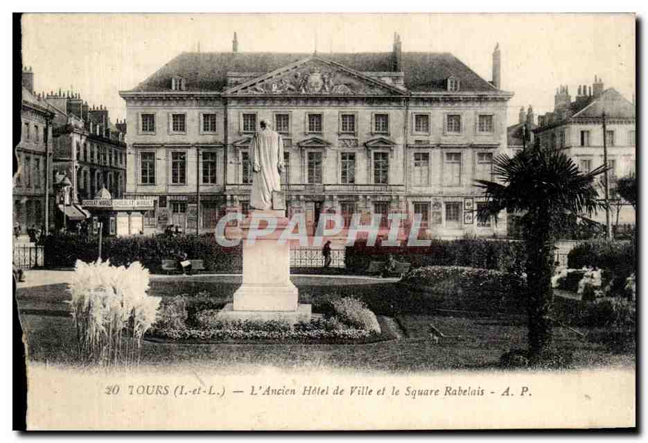 CPA Tours L Ancien Hotel de Ville et le Square Rabelais