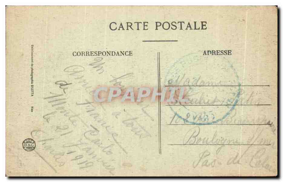 CPA Monte Carlo Les Terrasses Monaoc Bateau — Rückseite