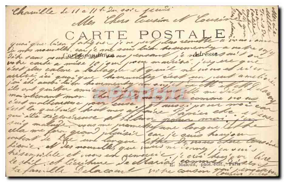 CPA Un chemin dangereux — Verso