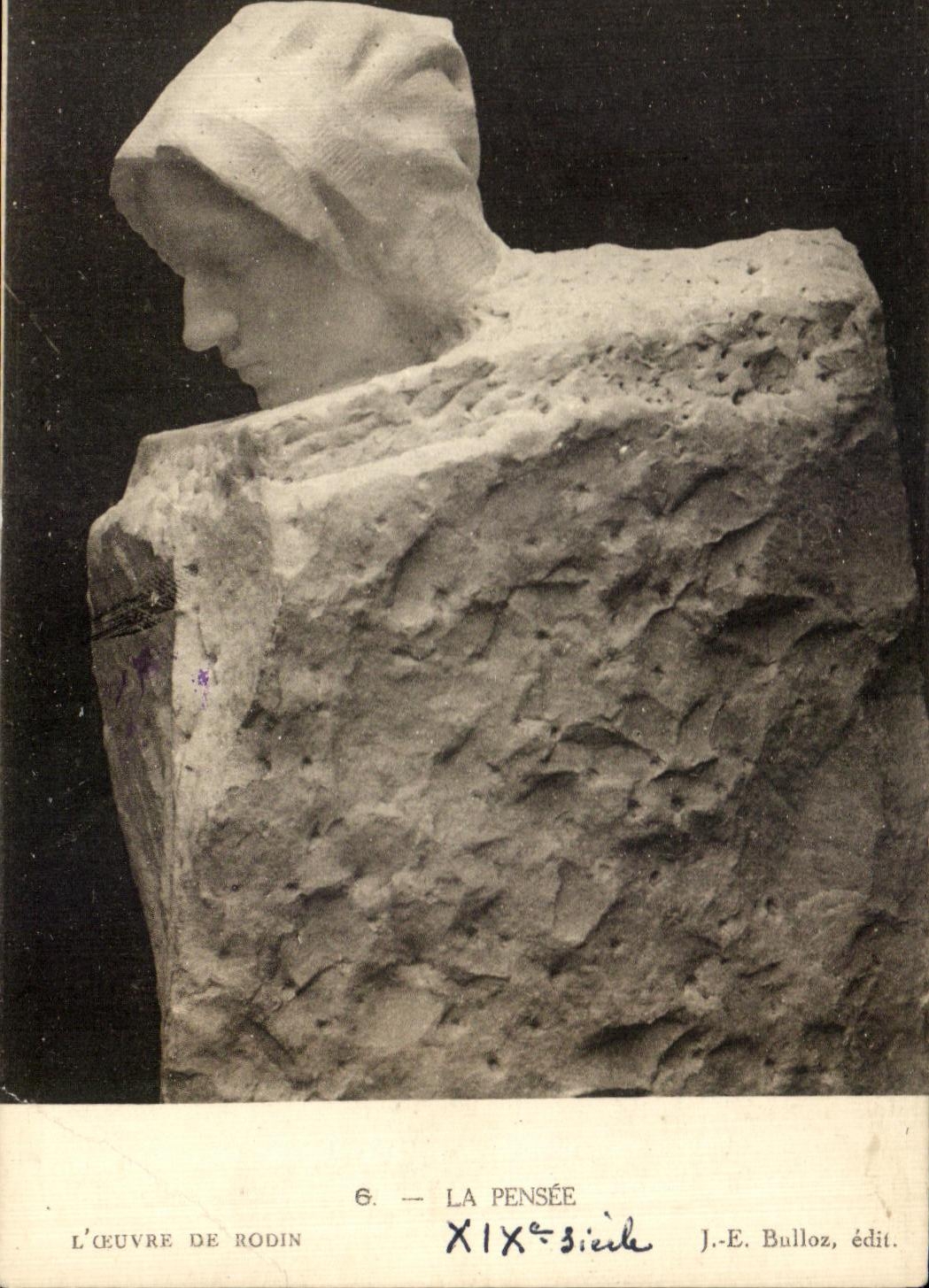 The Thinker — Rodin Sculpture — J.-E. Bulloz, publisher