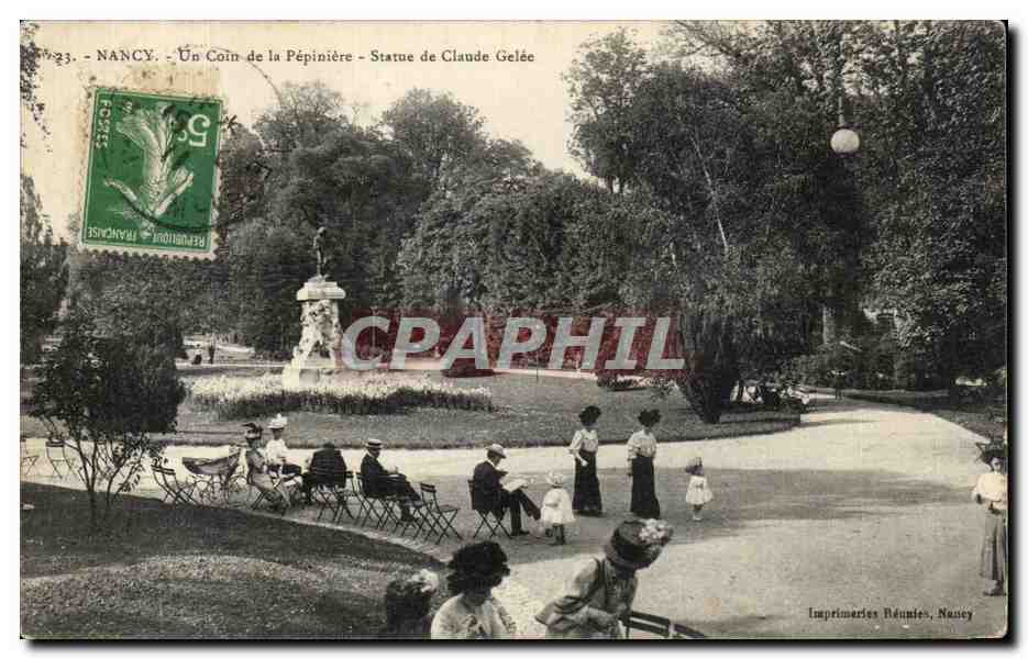 NANCY - Un Coin de la Pépinière - Statue de Claude Gelée