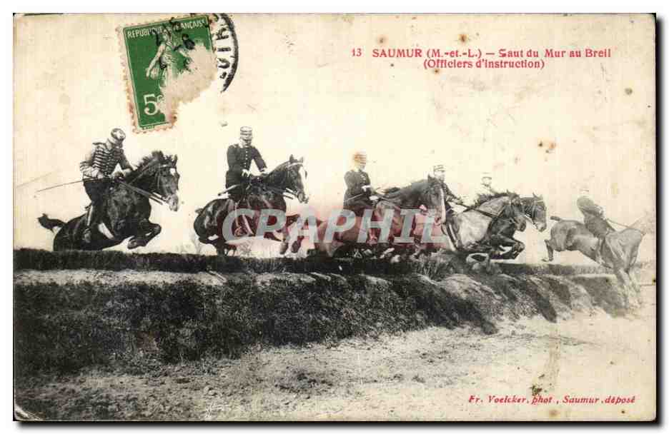 CPA Saumur Saut du Mur au Breil (Officiers d Instruction) heval Horse