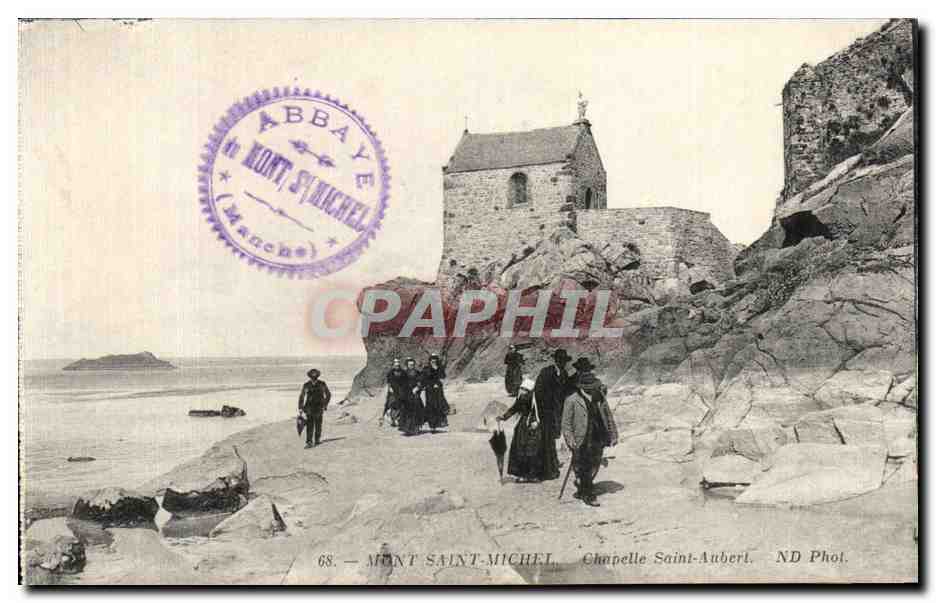 CPA Mont Saint Michel Chapelle Saint Aubert