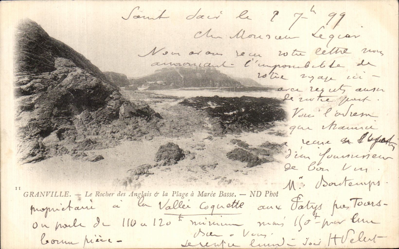 Granville — Der Felsen der Engländer & der Strand bei Ebbe — ND Phot
