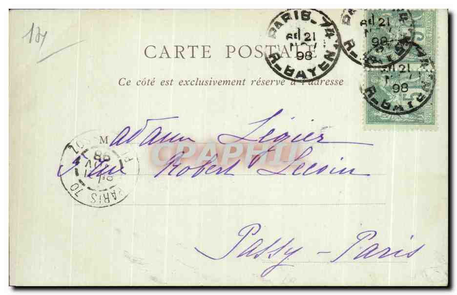 CPA Les Jetees au Monument de la Maree Honfleur Carte 1898 — Rückseite