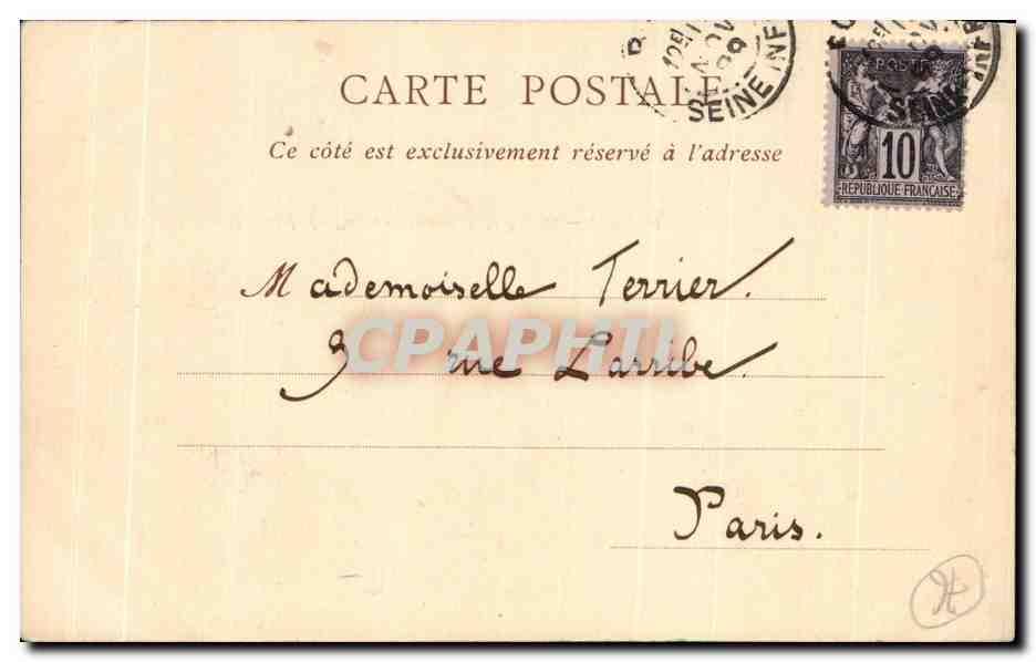 CPA Dieppe L Entree du Porl Moment de la Maree Carte 1899 — Verso