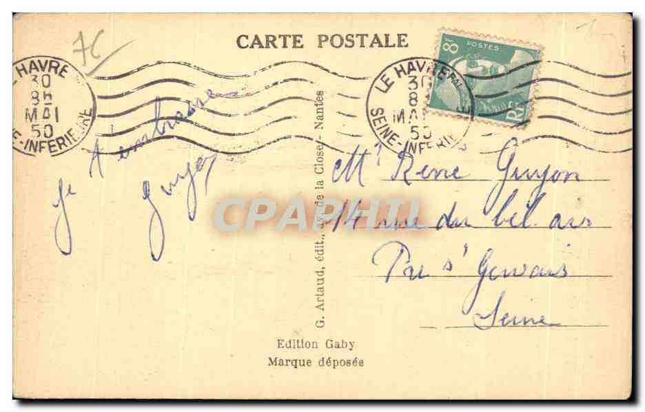 CPA Le Havre Bassin des Transatlantiques Bateaux  — Rückseite