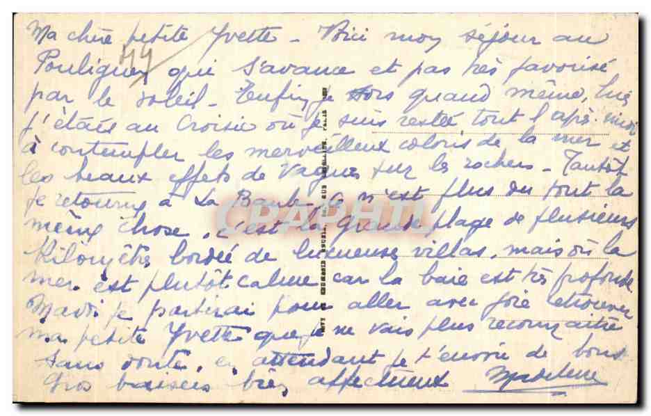 CPA Le Pouliguen Rochers a Pen Chateau — Rückseite