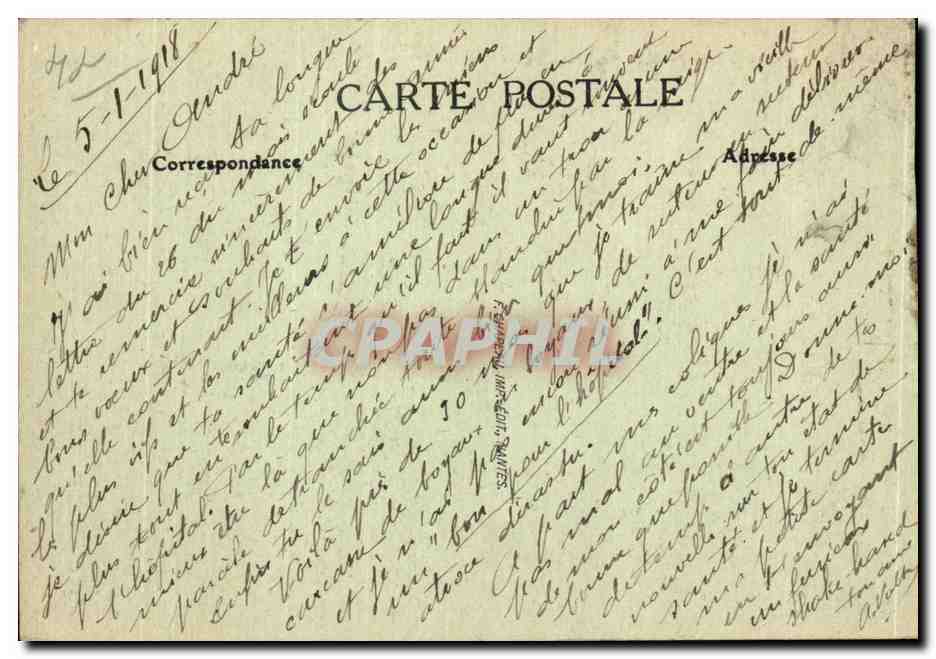 CPA Nantes Place Graslin Rue Racine Le Grand Theatre — Verso