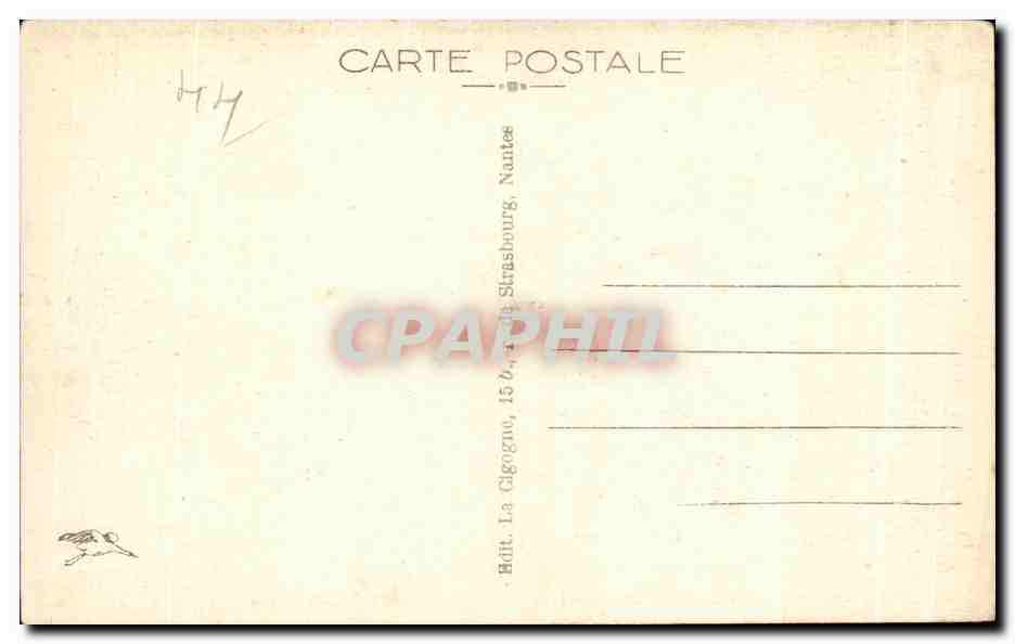 CPA Nantes Square de la Petite Hollande et Palais de la Bourse — Verso
