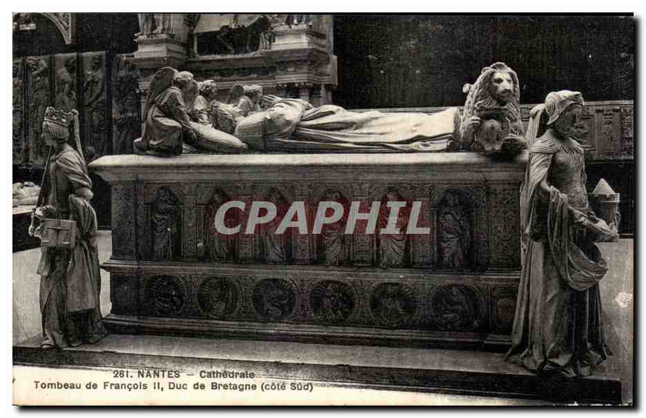 CPA Nantes Cathedrale Tombeau de Francois II Duc de Bretagne Lion