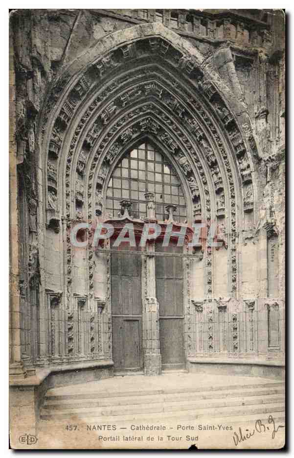 CPA Nantes Cathedrale Porte Saint Yves Portail Latereal de la Tour Sud