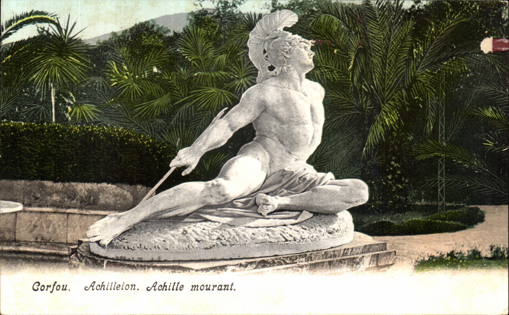 CPA Grece Greece Corfou Achilleion Achille mourant