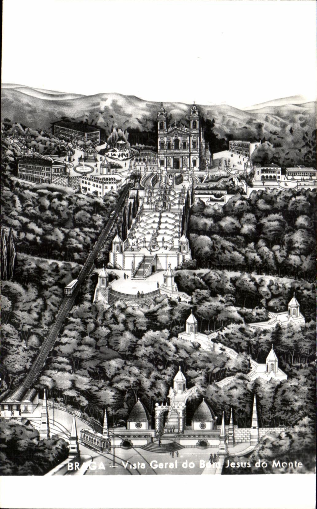 CPSM Portugal Braga Vista Geral de Bere Jesus de Monte