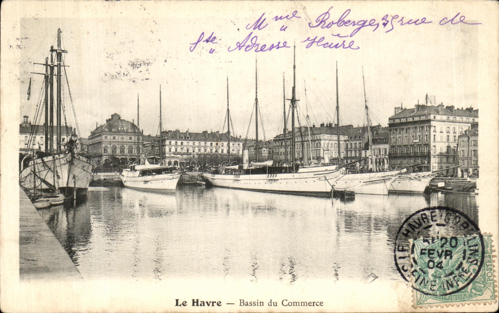 CPA Le Havre Bassin du Commerce Bateaux