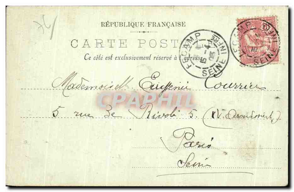 CPA Le Havre Le Bassin du Commerce et I Arsenal Bateaux — Rückseite