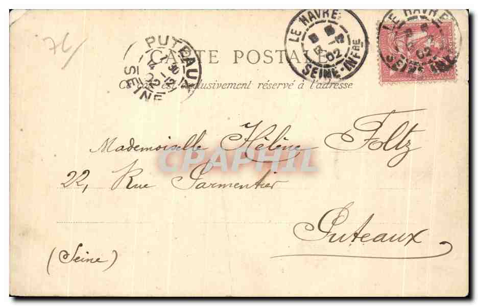 CPA Le Havre Le Bassin du Commerce Bateaux — Rückseite