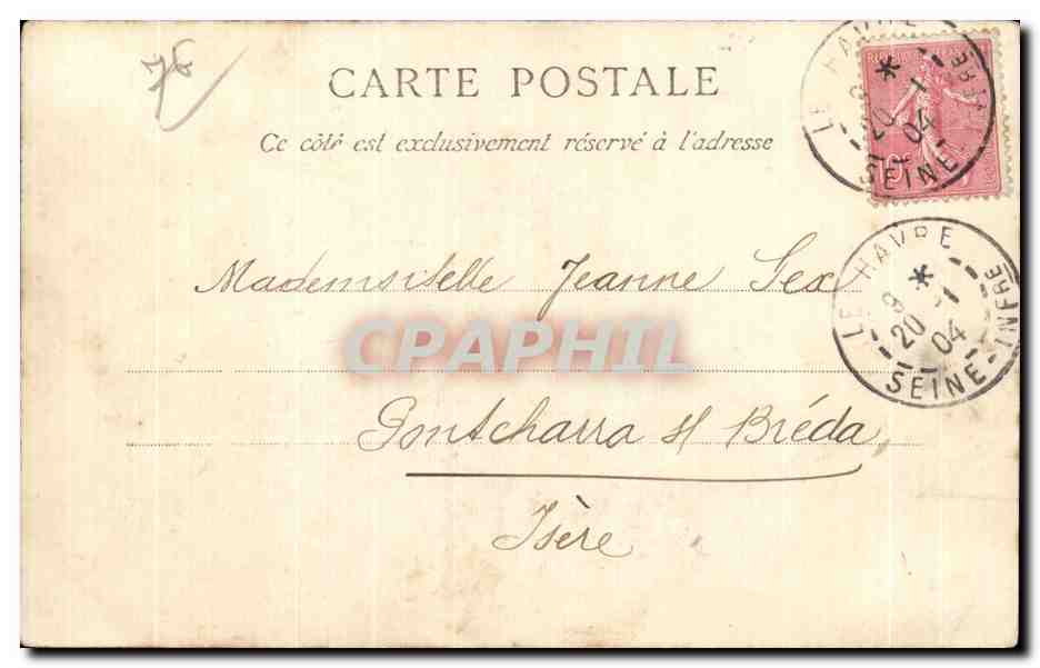 Havre — La Touraine évoluant dans l'avant-port — G. Loisel, R. de l'Atlas, n° 61 — Reverso