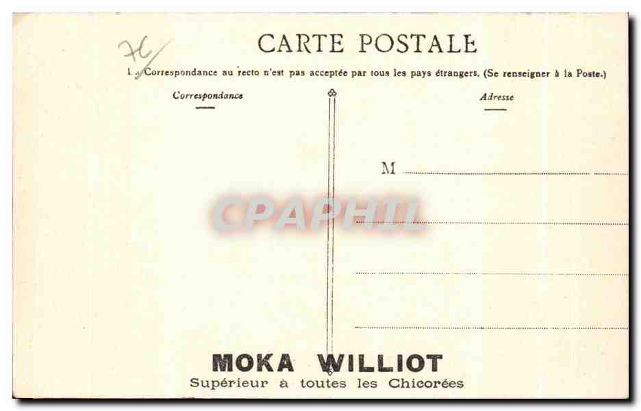 CPA Le Havre L ancienne jetee Publicite Moka Williot — Rückseite