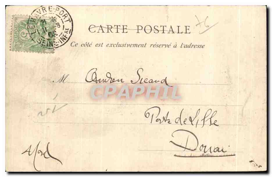 CPA Le Havre Entree des Jetees Bateau — Rückseite