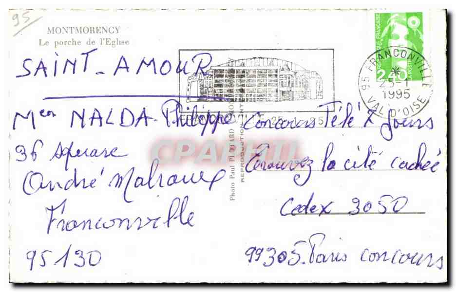 Saint-Amour — Le porche de l'église — Photo Paul D'Urbay — Verso