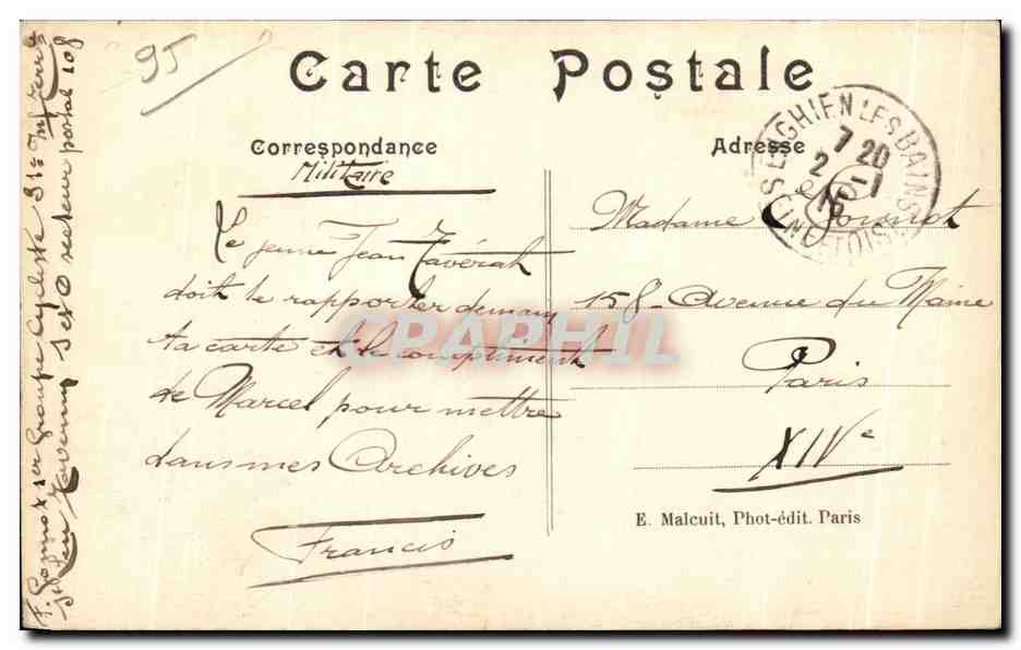 Montmorency (S.-&-O.) — La Porte des Templiers — E. M. — Verso