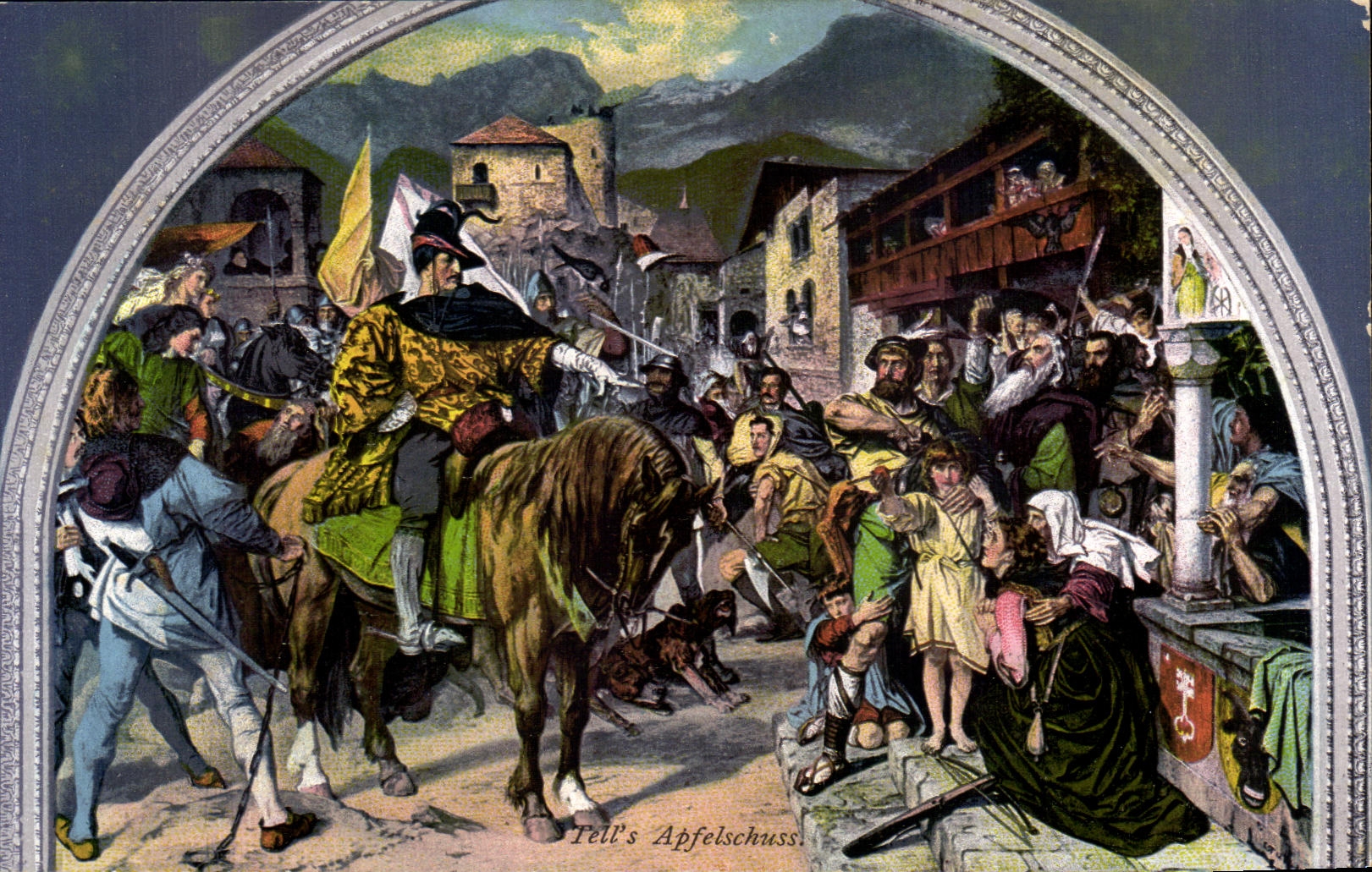 CPA Tell s Apfelschuss Guillaume Tell Conte Legende Folklore
