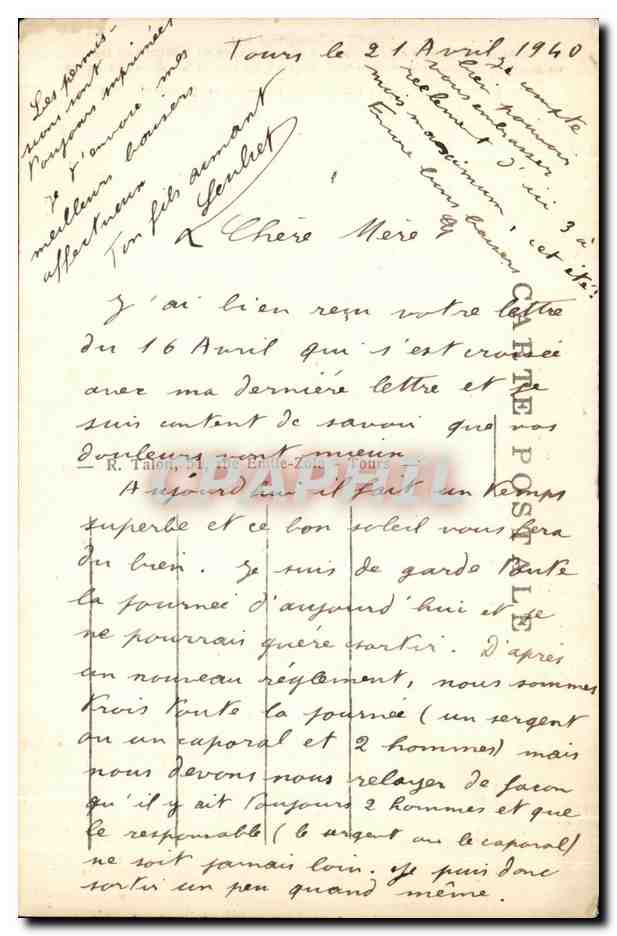CPA Tours la tour Charlemagne La Reine Luitgarde femme de Charlemagne decedee a tours fue inhumee au rez de Chaussee de  — Rückseite