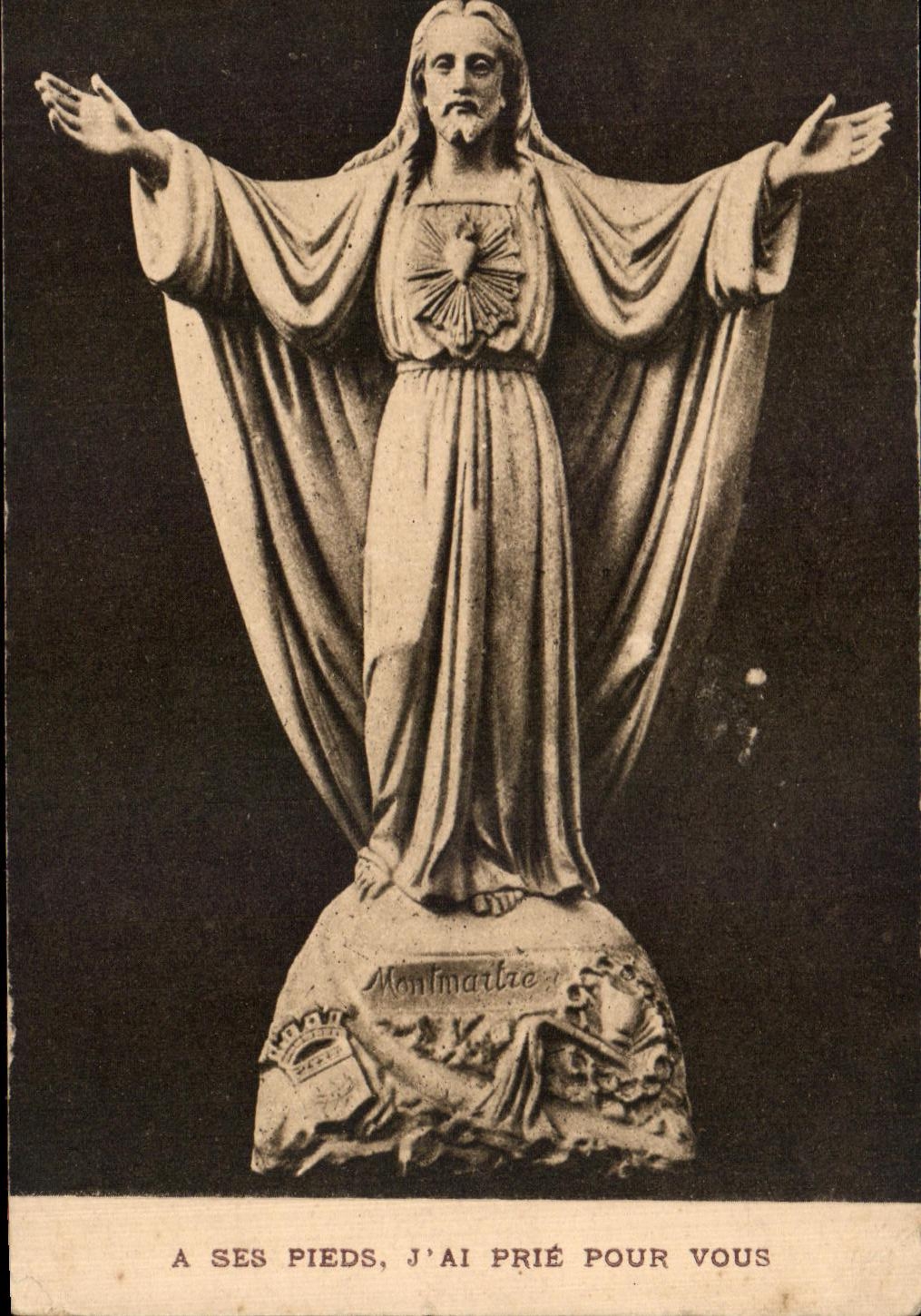 CPA A Ses Pieds J Ai Prie Pour Vous Paris Montmatre Sacre Coeur