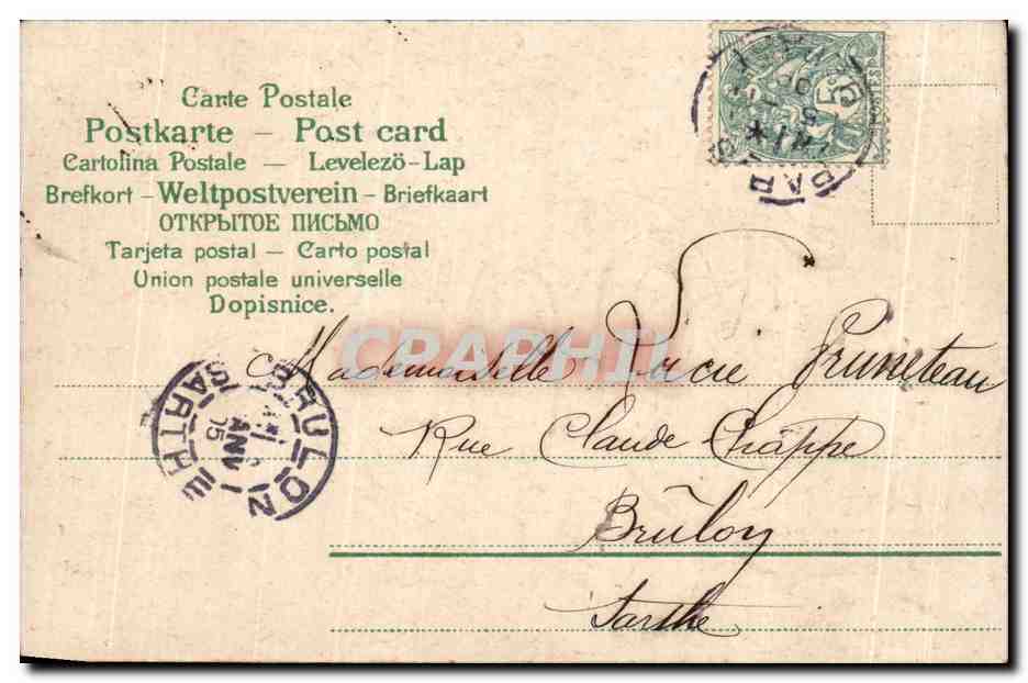 Bonne année 1905 — trèfle vert — éditeur non identifié — Verso