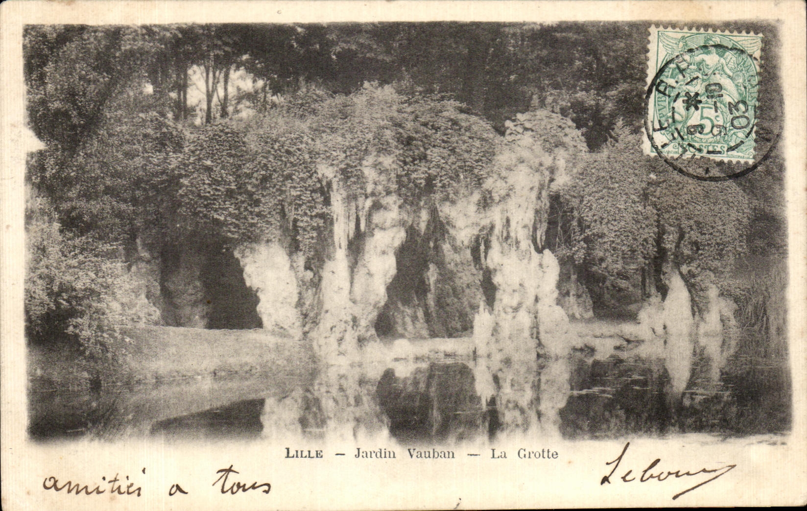 CPA lille Jardin Vauban La Grotte
