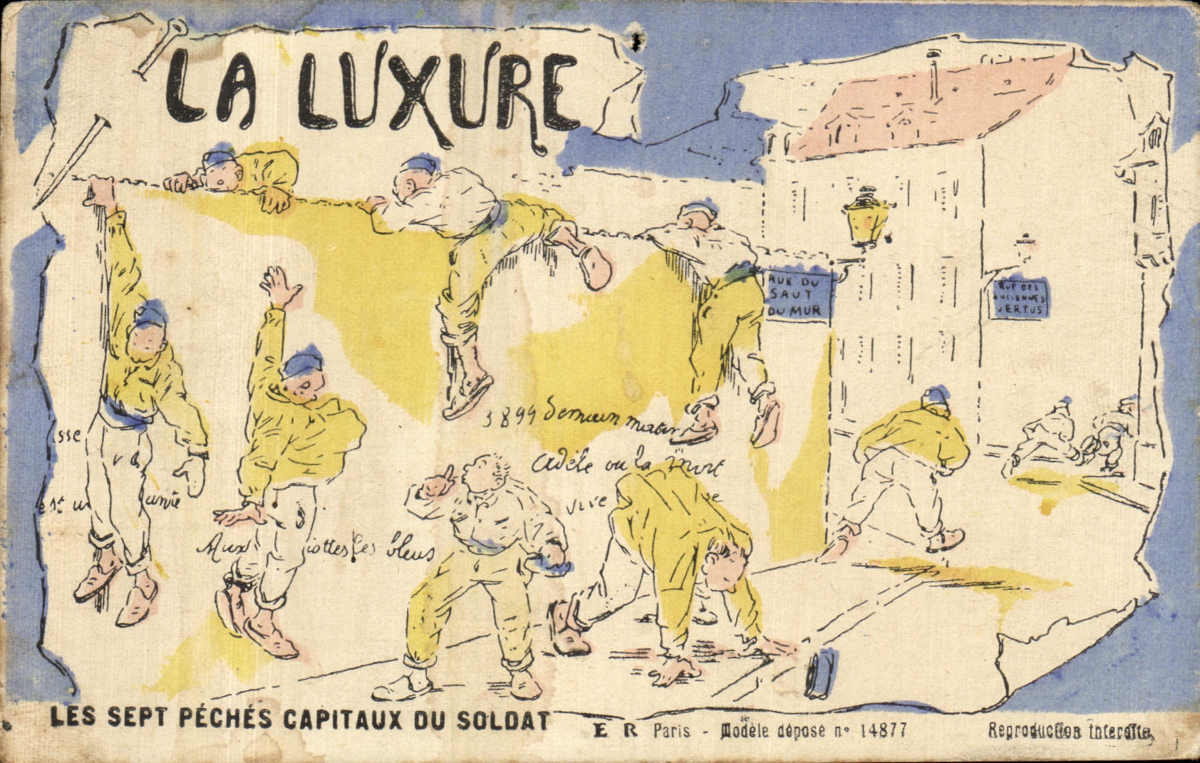 CPA La Luxure Les Sept Peches Capitaux Du Soldat Militaria