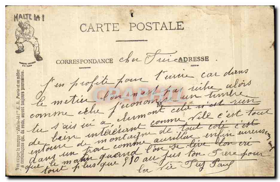 CPA La Luxure Les Sept Peches Capitaux Du Soldat Militaria — Achterkant