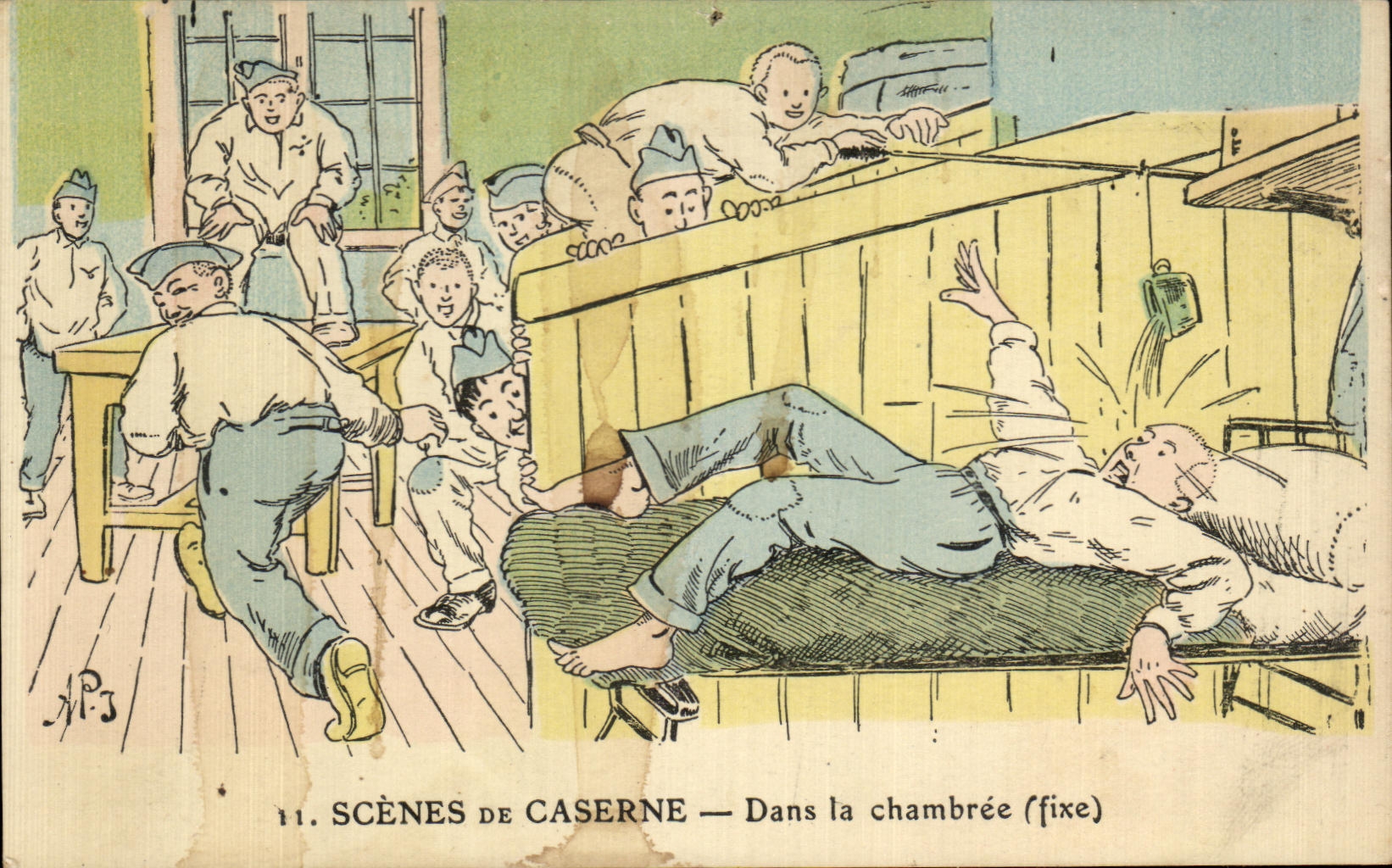 CPA Scenes De Caserne Dans la chambree Militaria