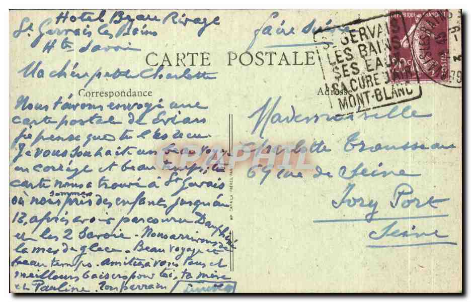 Annecey - Le Port et la Montagne de Veyrier (1300 m.) — B.F.O. « Lux » — Reverso