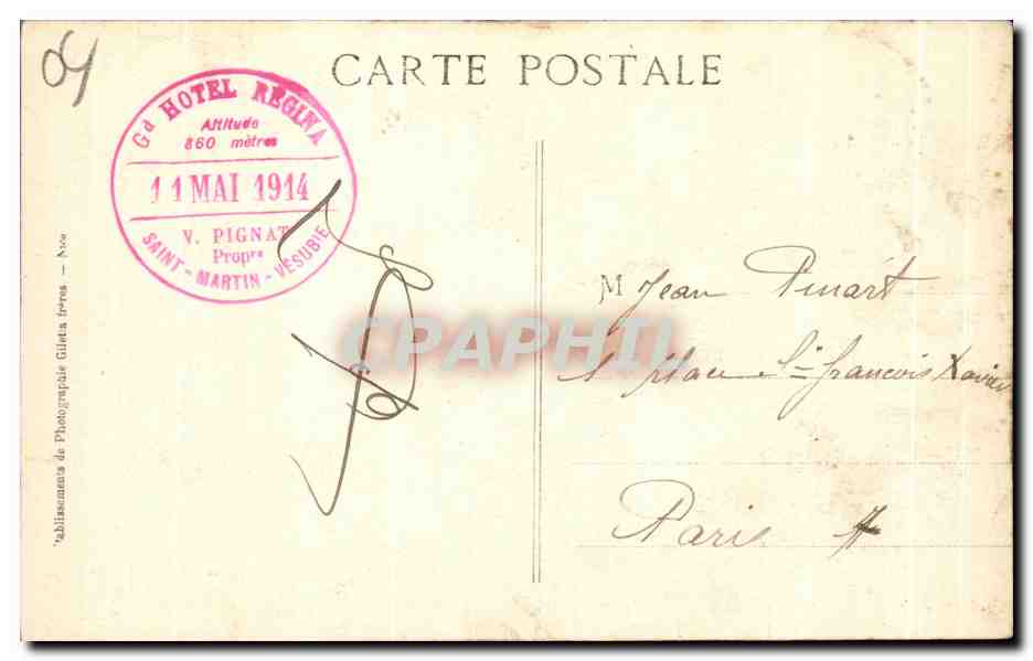CPA Saut des Francais a Duranus Vallee de la Vesubie Excursion a de Nice Automobile — Verso
