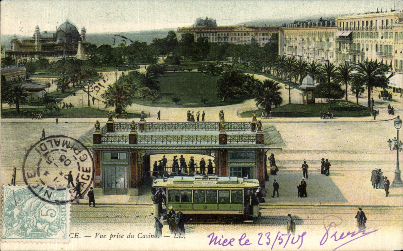 CPA Nice Vue prise du Casino Tramway
