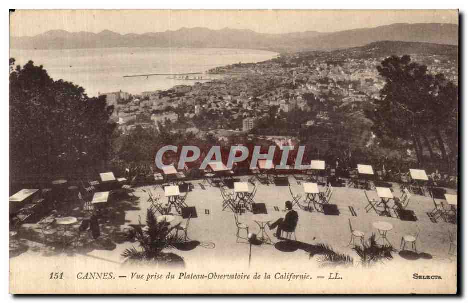 CPA Cannes Vue prise du Plateau Observatoire de la Californie