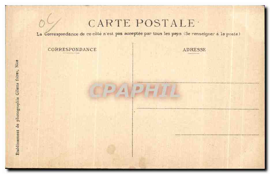 CPA Carte Du Littoral De Nice A Menton — Rückseite