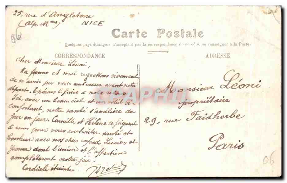 Villefranche — Vue d'ensemble — Edition Picard, Nice, n°79 — Verso