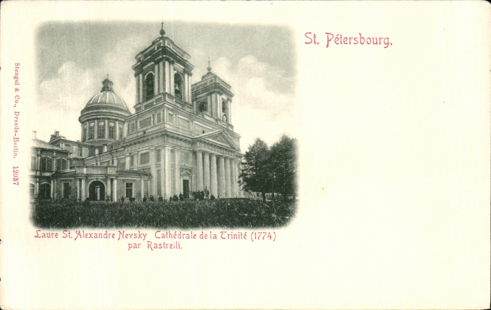 CPA St Petersbourg Laure St Alexandre Nevsky Cathedrale de la Trinite par Rastrelli Russie Russia