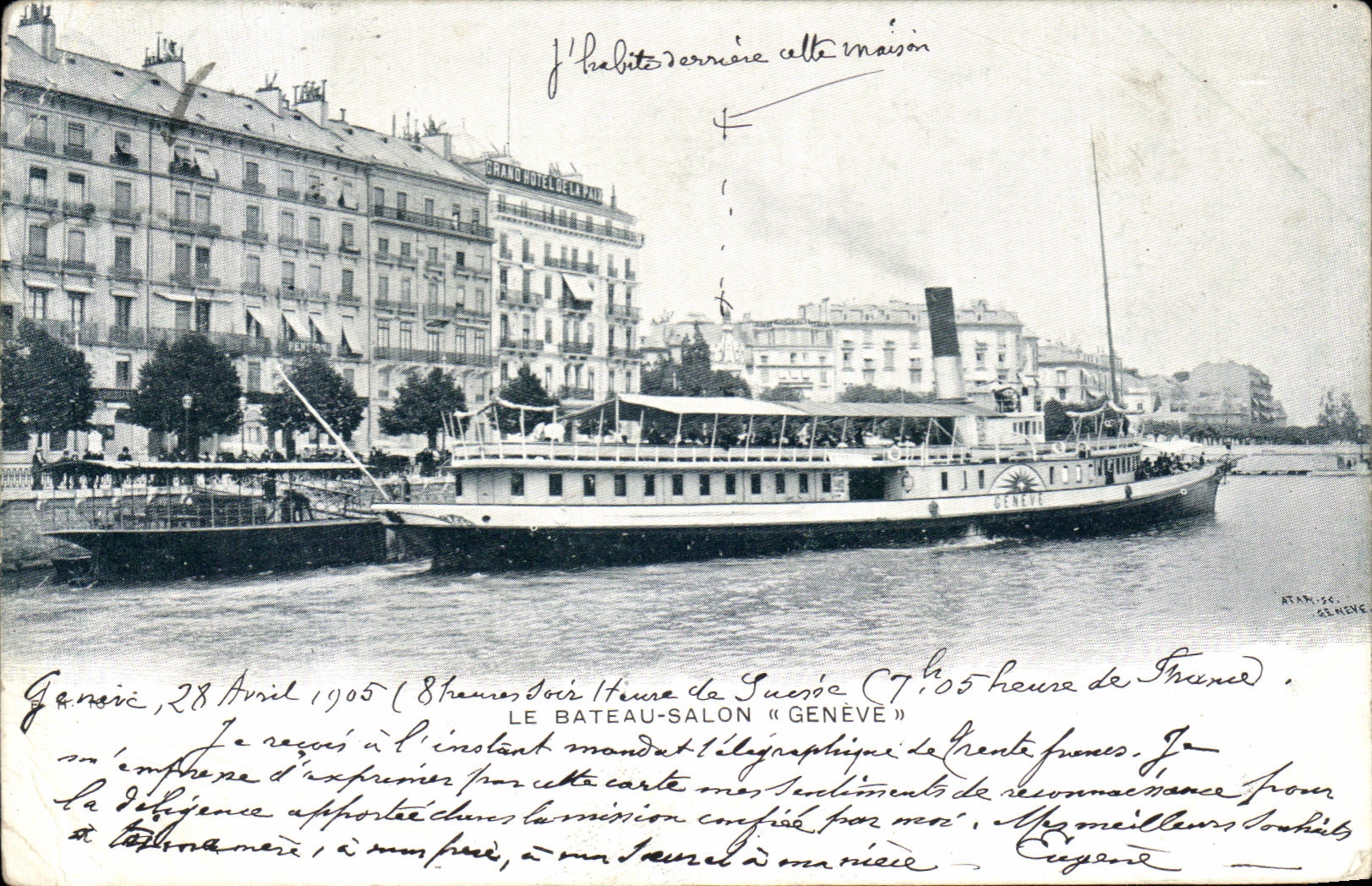 CPA Le Bateau Salon Geneve Suisse