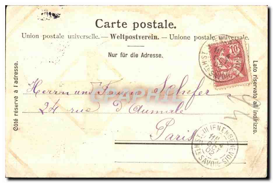 CPA Au Chateau de Gruyere Suisse — Rückseite
