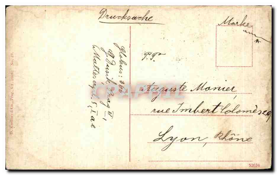 CPA Prag Hradschin Konigi Burg Tchequie Prague — Rückseite