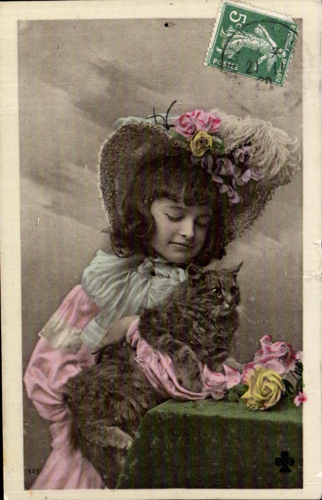 CPA Fantaisie enfant et chat Cat