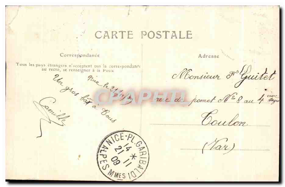 CPA Fantaisie enfant et chat Cat — Back